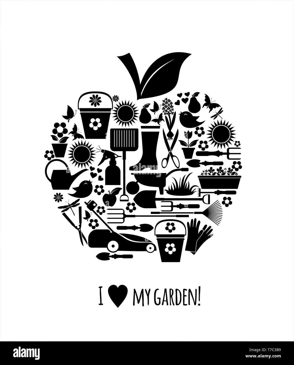 Garden icons illustration. Vector stock illustration Stock Vector Image ...