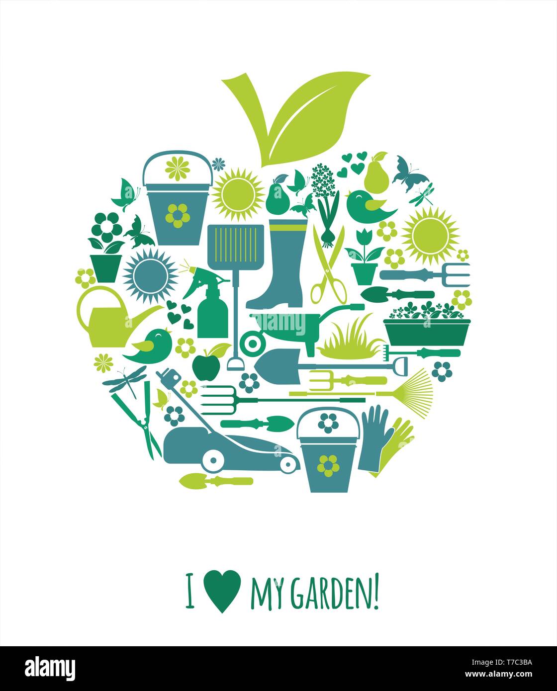 Garden icons illustration. Vector stock illustration Stock Vector Image ...