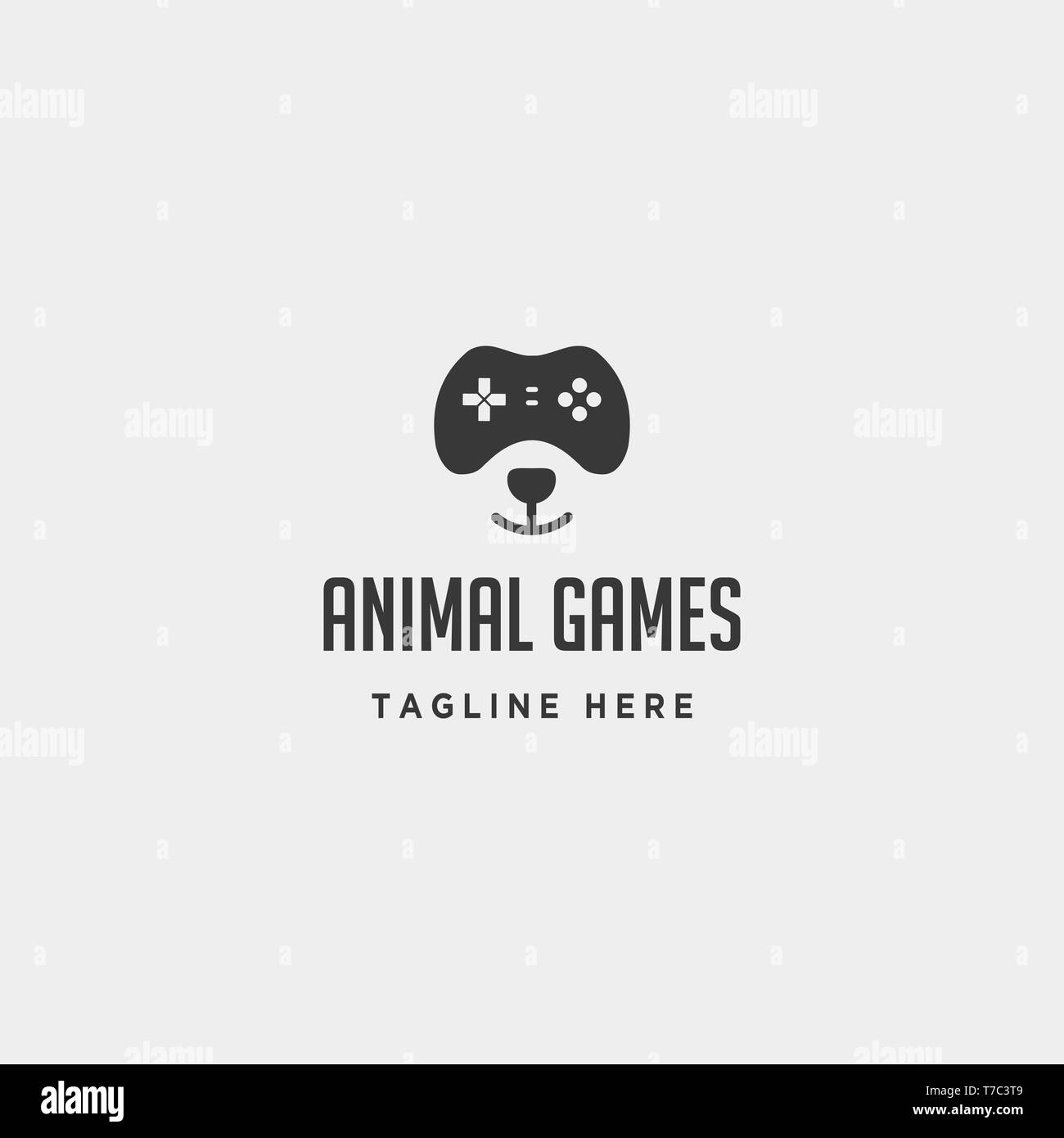 bear game logo design template animal concept controller - vector Stock Vector