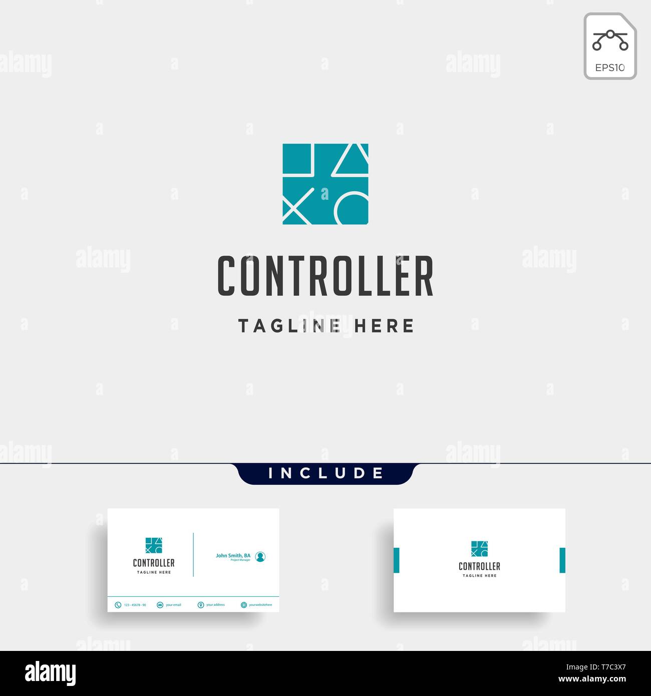 game controller simple logo line template vector icon element - vector Stock Vector