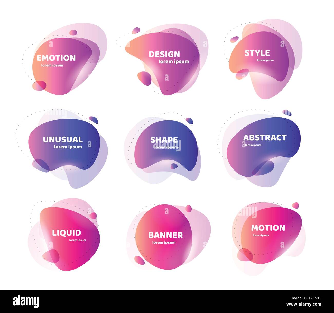 Set of Modern abstract vector banner. Flat geometric colorful liquid ...