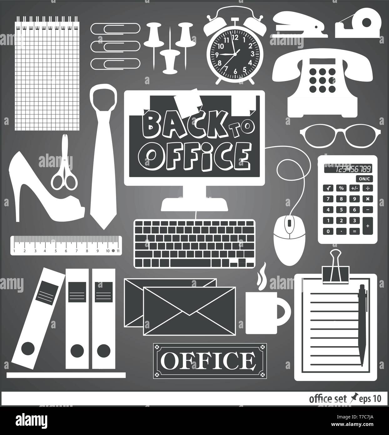 Office shoe white background Stock Vector Images - Alamy