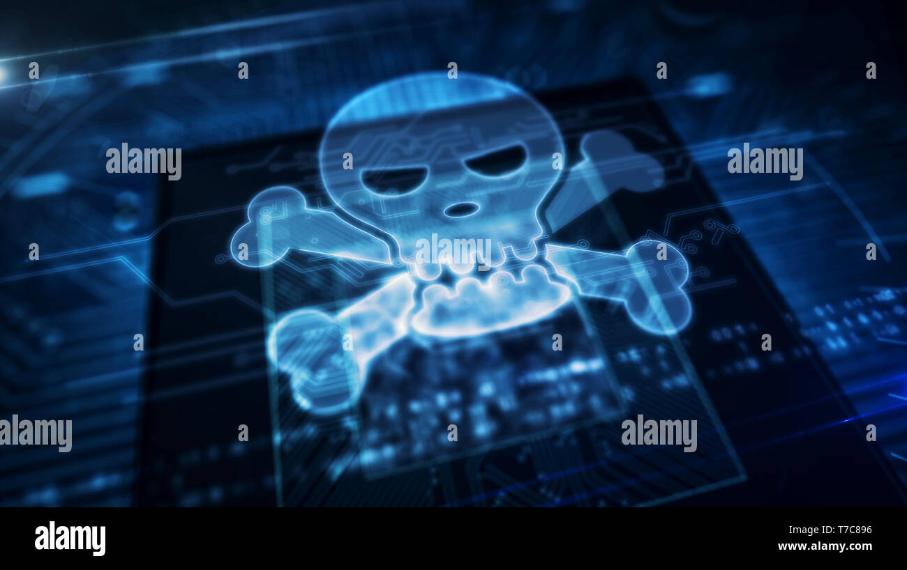 Cyber security concept with skull hologram over working cpu in background. Crime, digital piracy, computer attack symbol animation. Futuristic circuit Stock Photo - Alamy Cyber security concept with skull hologram over working cpu in background. Crime, digital piracy, computer attack symbol animation. Futuristic circuit Stock Photo - Alamy