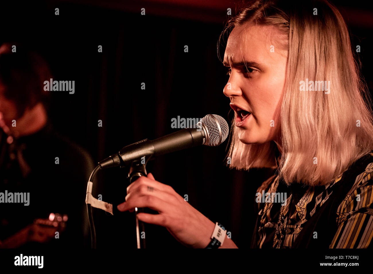 Denmark, Aarhus - May 3, 2019. The Swedish band Beverly Kills performs a live concert during the Danish music and showcase festival Spot Festival 2019 in Aarhus. Here singer Alma Westerlund is seen live on stage. (Photo credit: Gonzales Photo - Kim M. Leland). Stock Photo