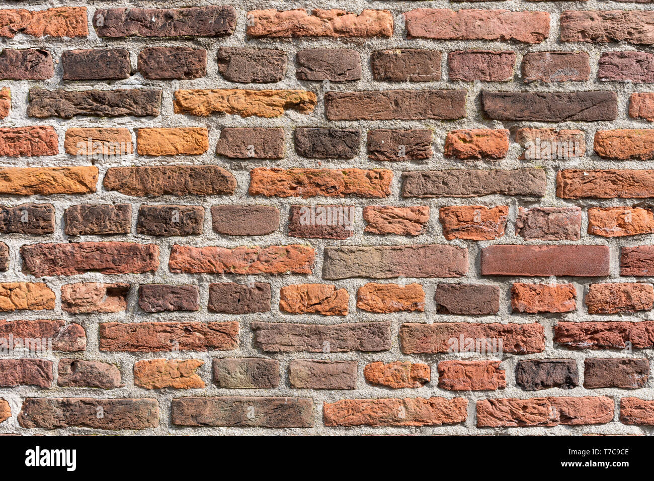 nice red brick wall texture grunge background Stock Photo