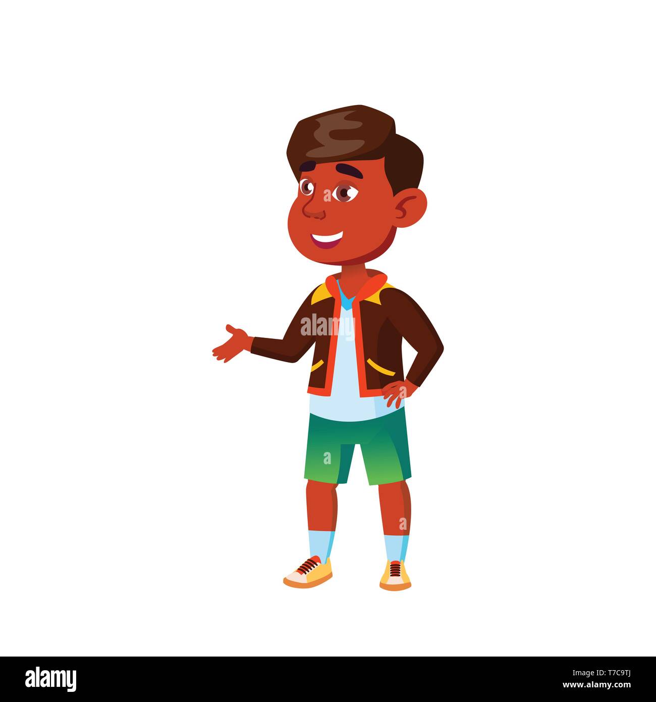 Indian Child Boy Cartoon Isolated Vector Illustration Stock Vector