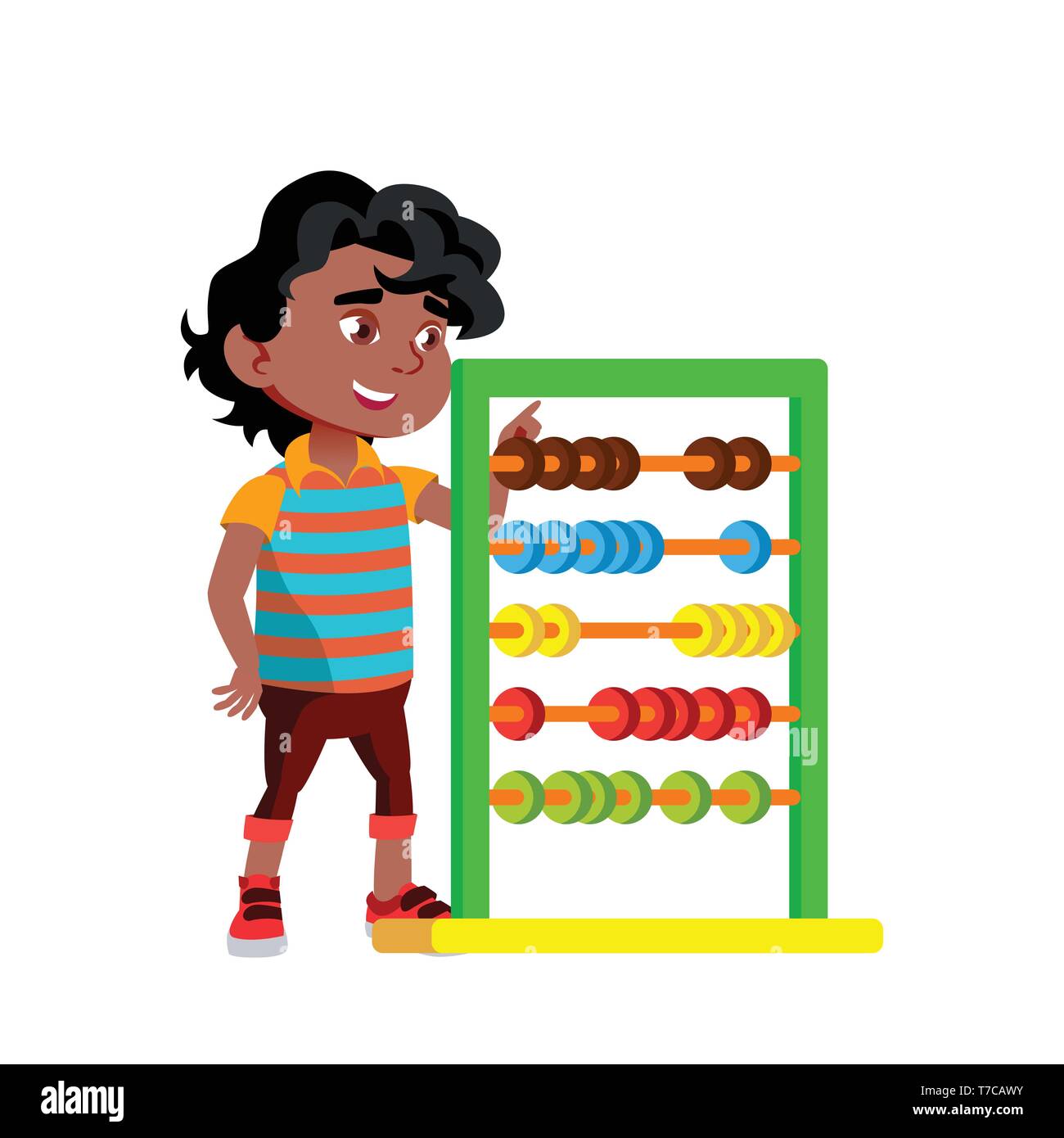 Black, Afro American Child Boy Cartoon Isolated Vector Illustration ...
