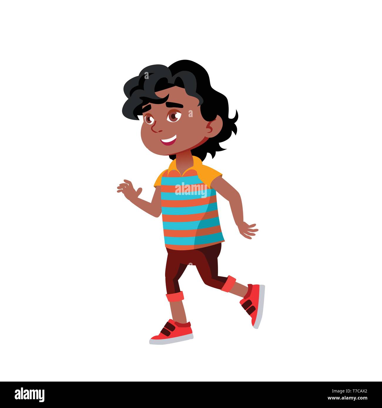 Black, Afro American Child Boy Cartoon Isolated Vector Illustration ...