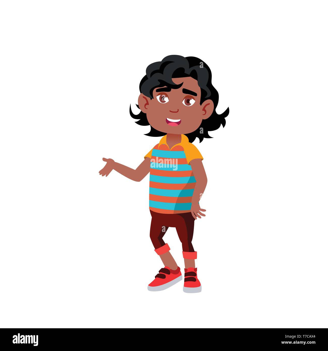 Black, Afro American Child Boy Cartoon Isolated Vector Illustration ...