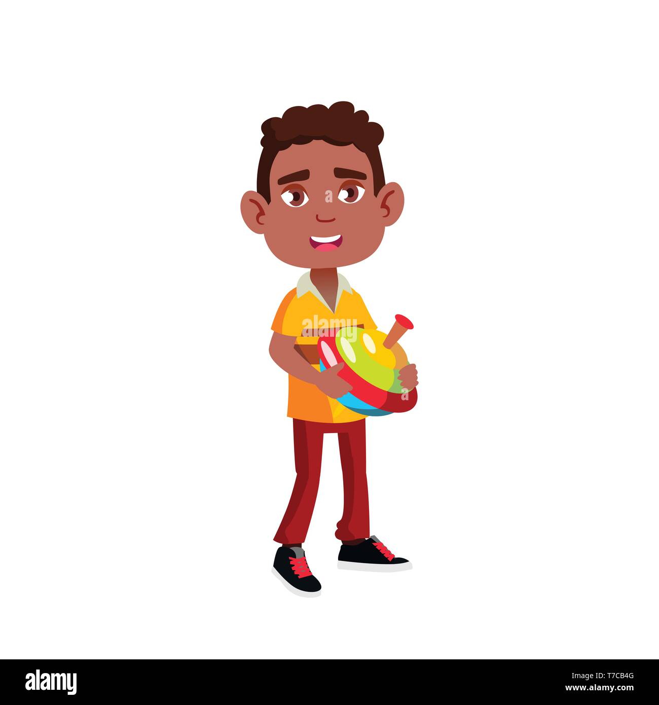 Black, Afro American Child Boy Cartoon Isolated Vector Illustration ...