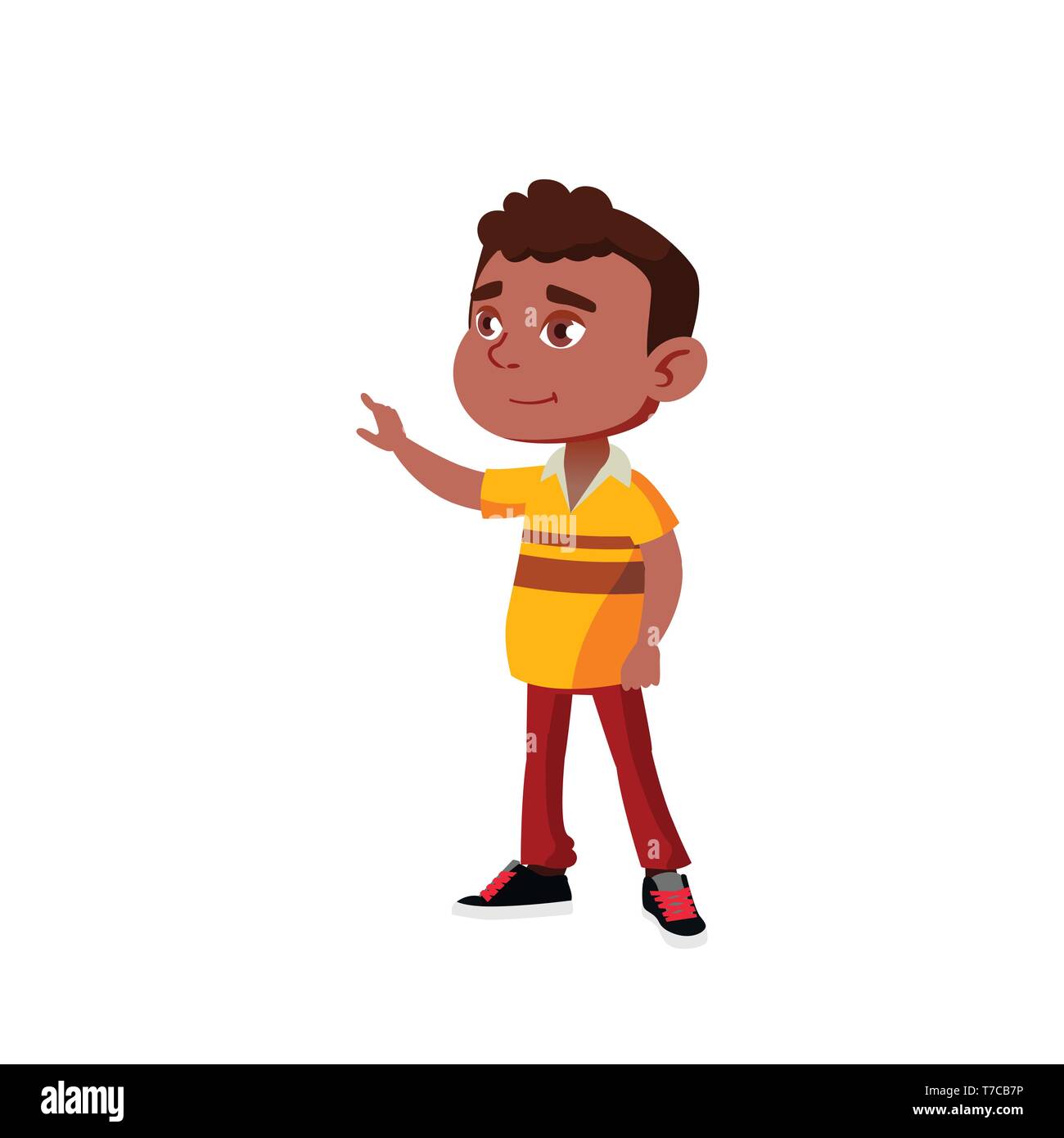 Black, Afro American Child Boy Cartoon Isolated Vector Illustration ...