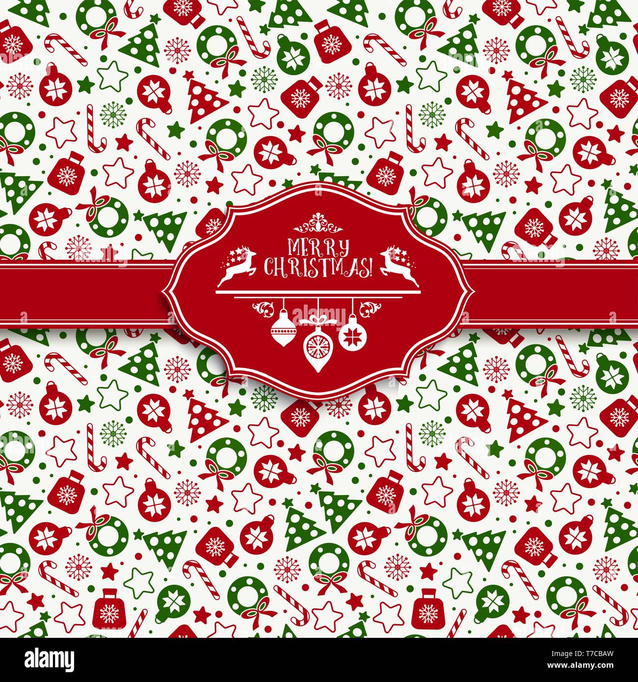 Seamless pattern of christmas texture icons on white background Stock ...
