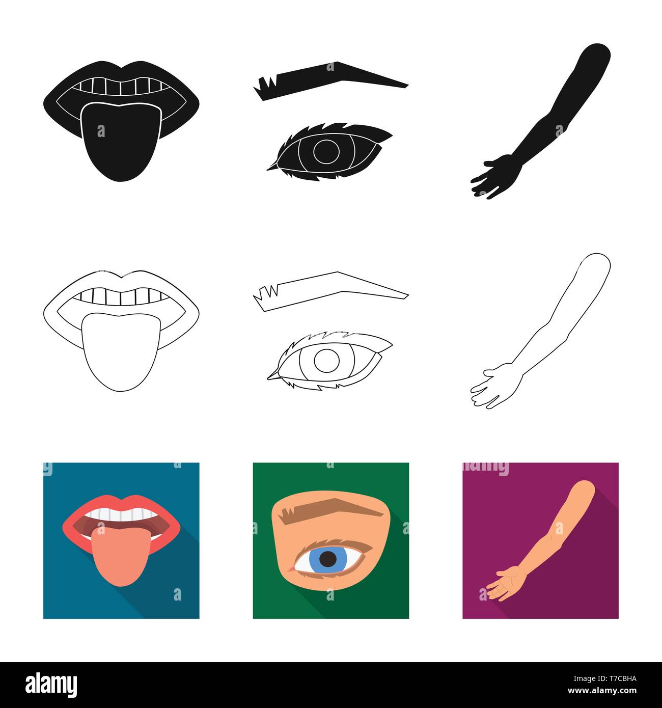 Isolated object of body and part icon. Collection of body and anatomy ...