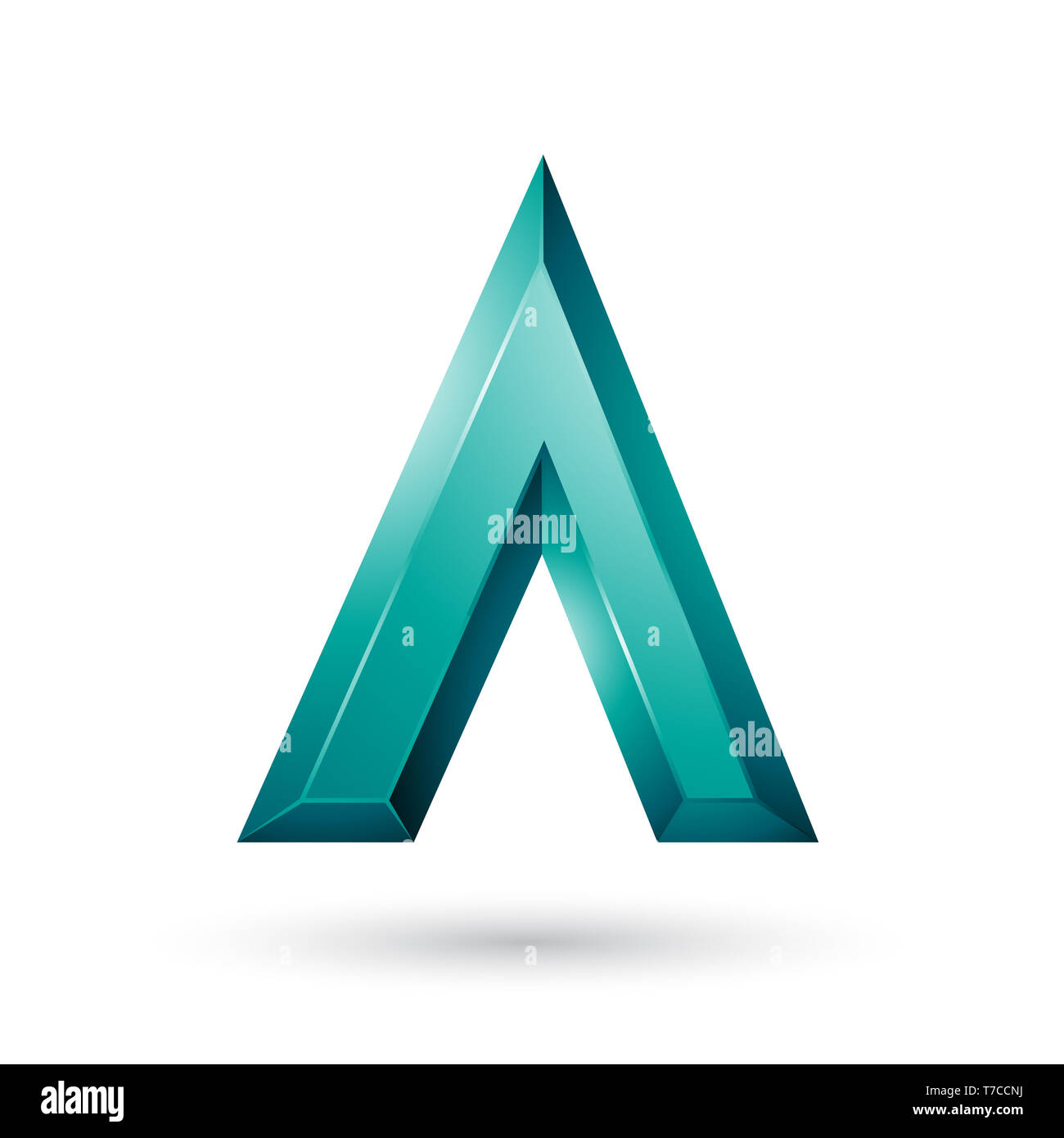 Vector Illustration of Persian Green Glossy Geometrical Letter A ...