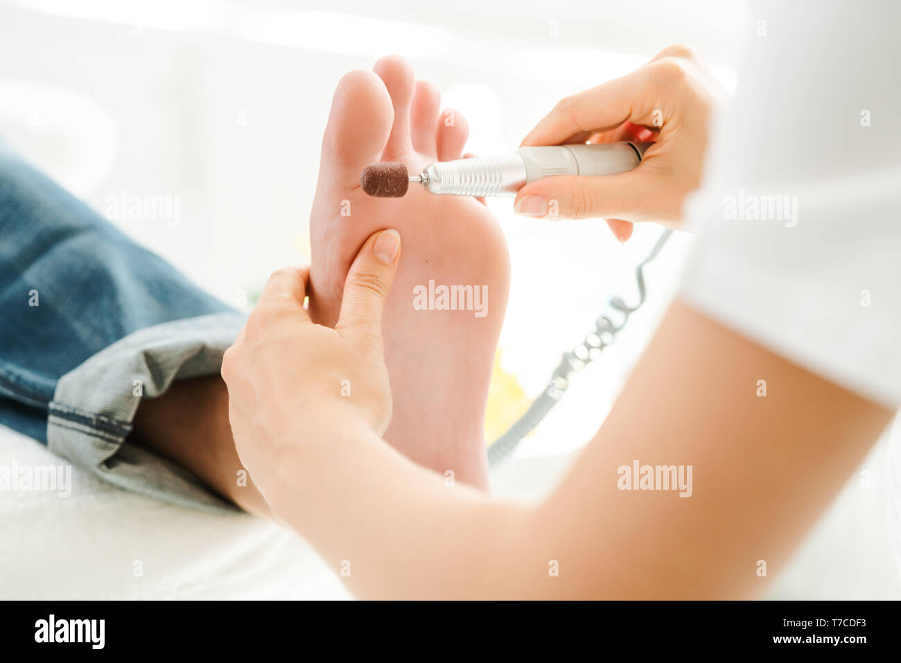 Man during medical podiatry session Stock Photo