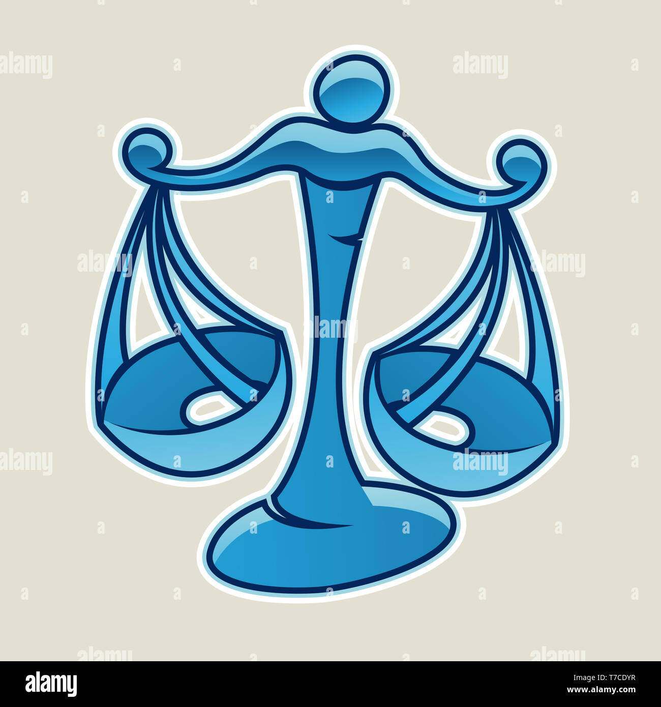 Vector Illustration of Blue Scales and Libra Icon isolated on a White ...