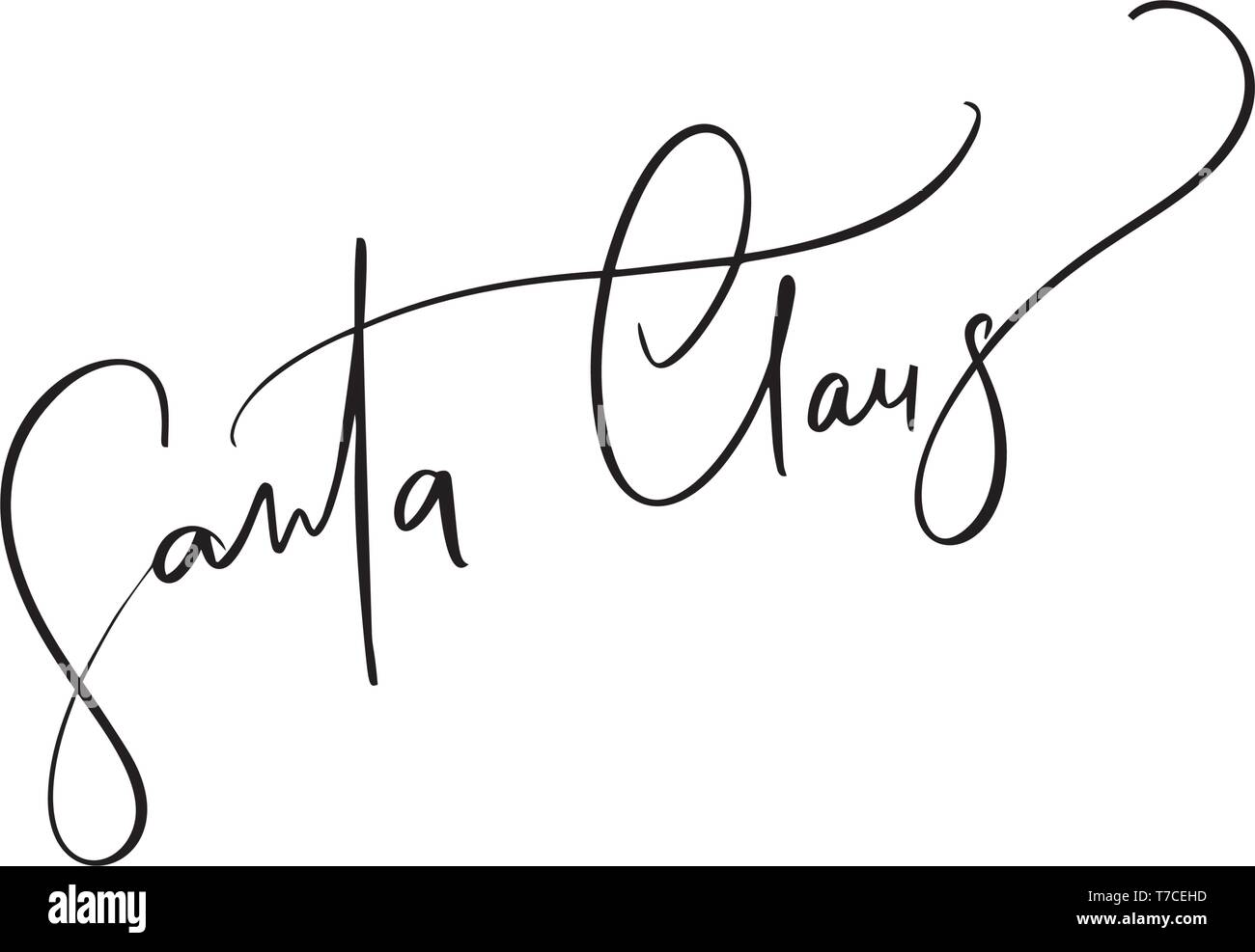 Christmas signature to the card Santa Claus. Isolated vector