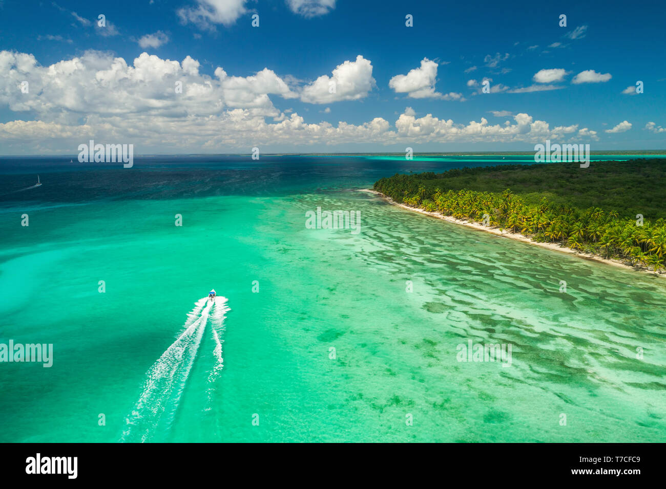 Aerial view of tropical beach. Saona island, Dominican republic Stock Photo