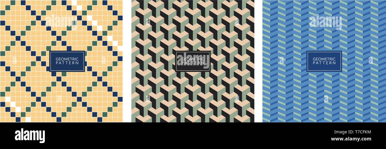 Geometric pattern vector. Square background. Japanese template. Blue concept style. Stock Vector