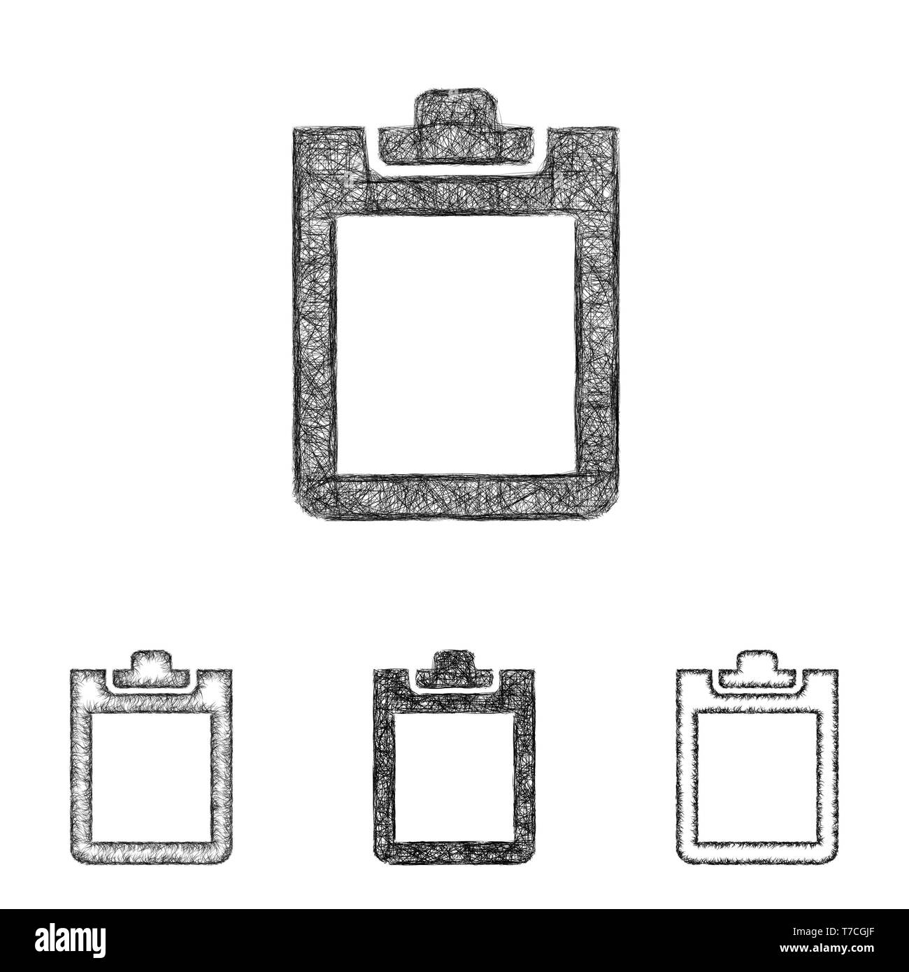 Clipboard icon set sketch line art Stock Vector Image & Art Alamy