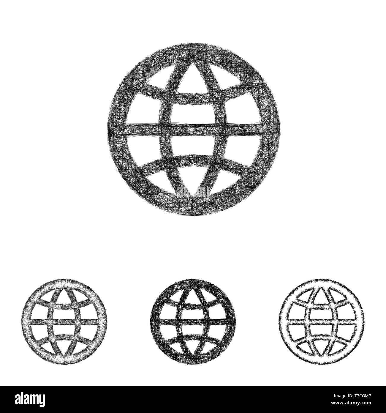 Globe icon set - sketch line art Stock Vector Image & Art - Alamy
