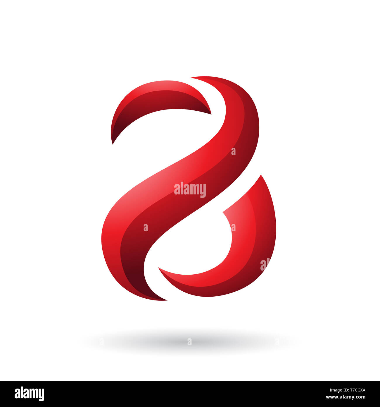 Vector Illustration of Red Snake Shaped Letter A isolated on a White ...