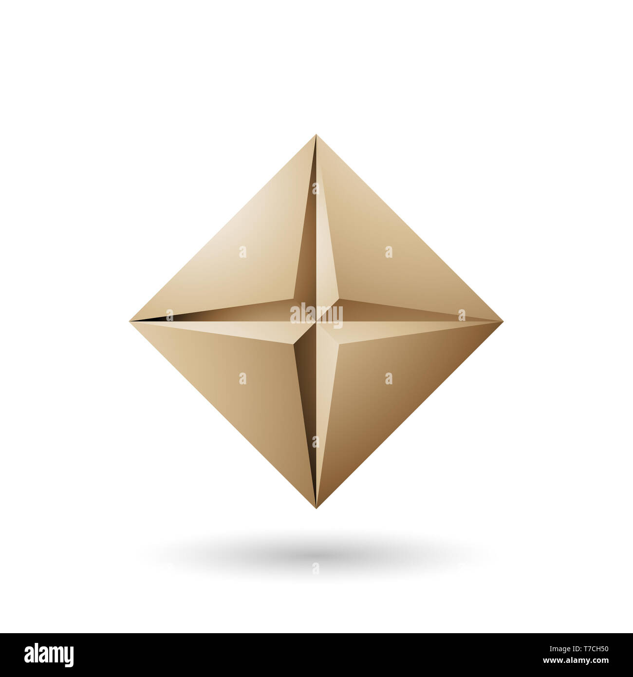 Vector Illustration of Beige Diamond Icon with a Star Shape isolated on ...