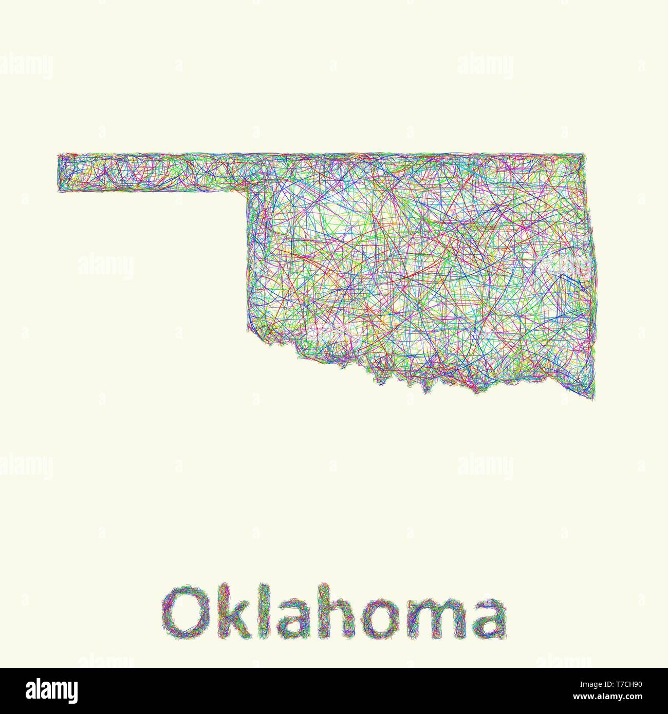 Oklahoma line art map Stock Vector Image & Art Alamy