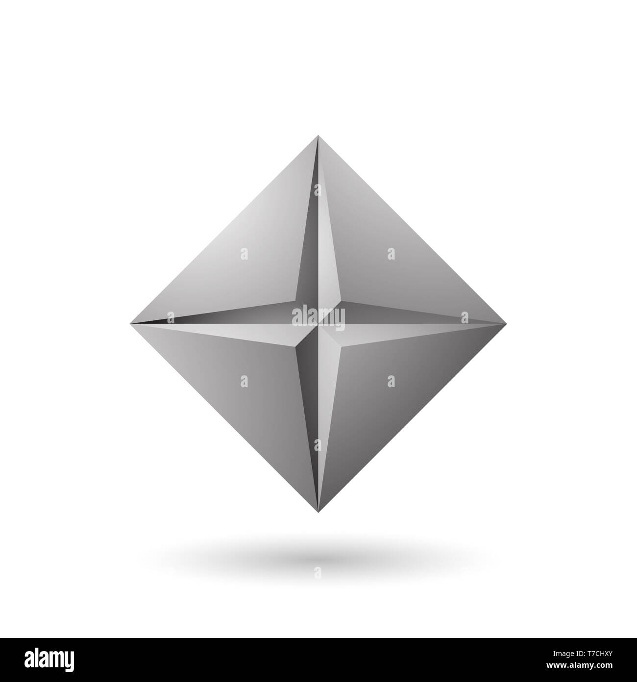 Vector Illustration of Grey Diamond Icon with a Star Shape isolated on ...