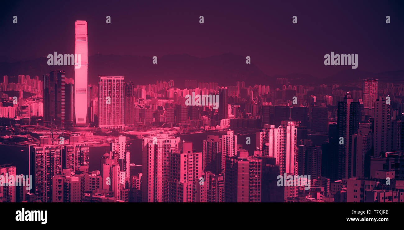 Hongkong skyline vintage hi-res stock photography and images