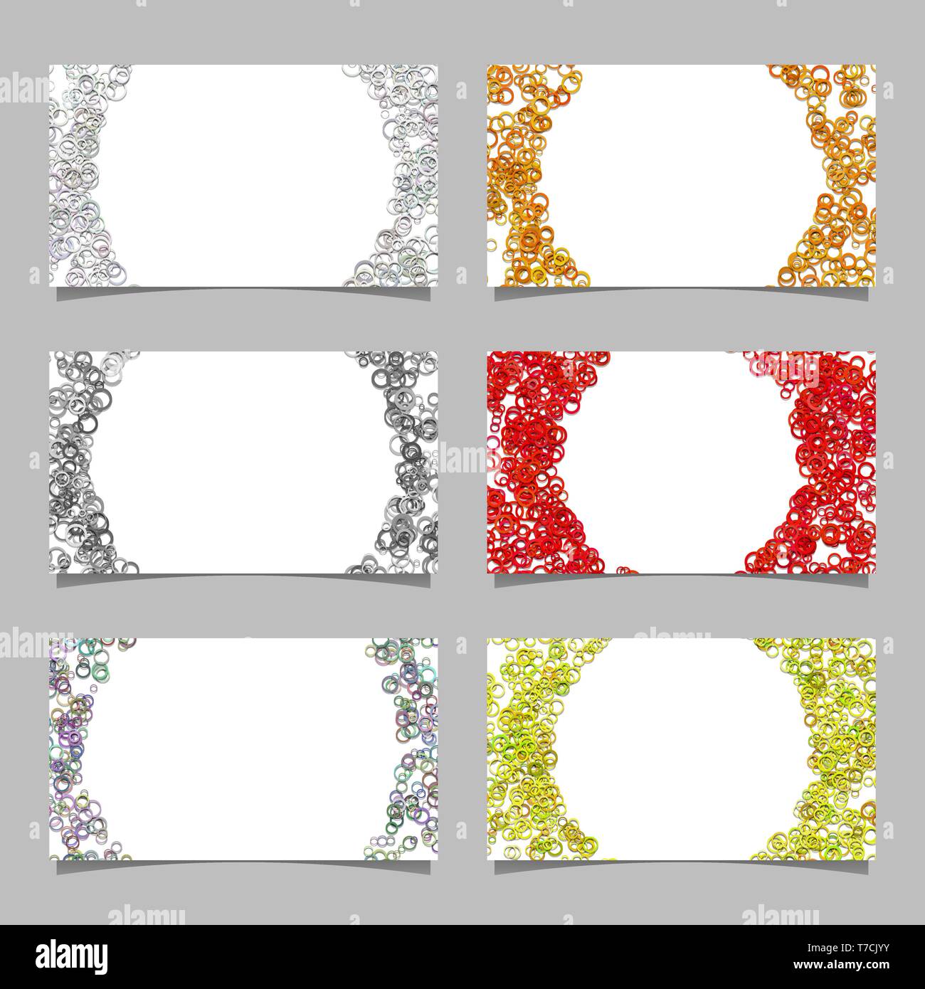 Abstract card background template set with colroed circles Stock Vector