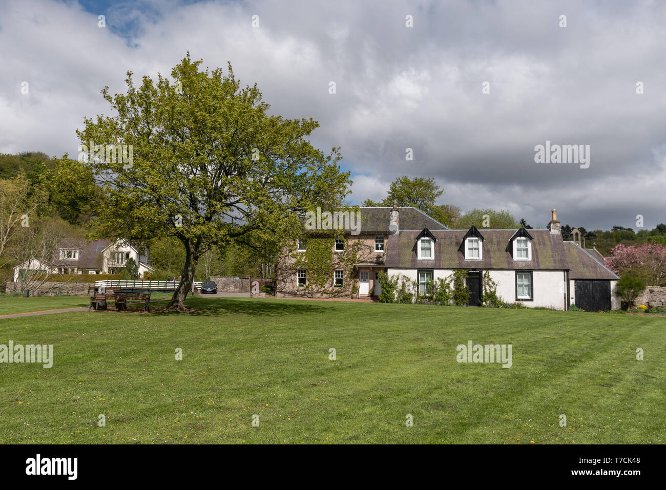 The Lower Green at West Linton in the Scottish Borders Stock Photo
