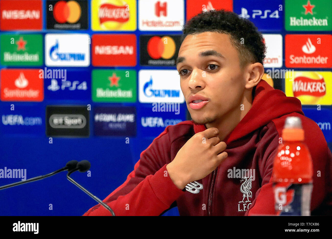 Liverpool's Trent Alexander-Arnold during the press conference at Anfield  Stadium, Liverpool Stock Photo - Alamy