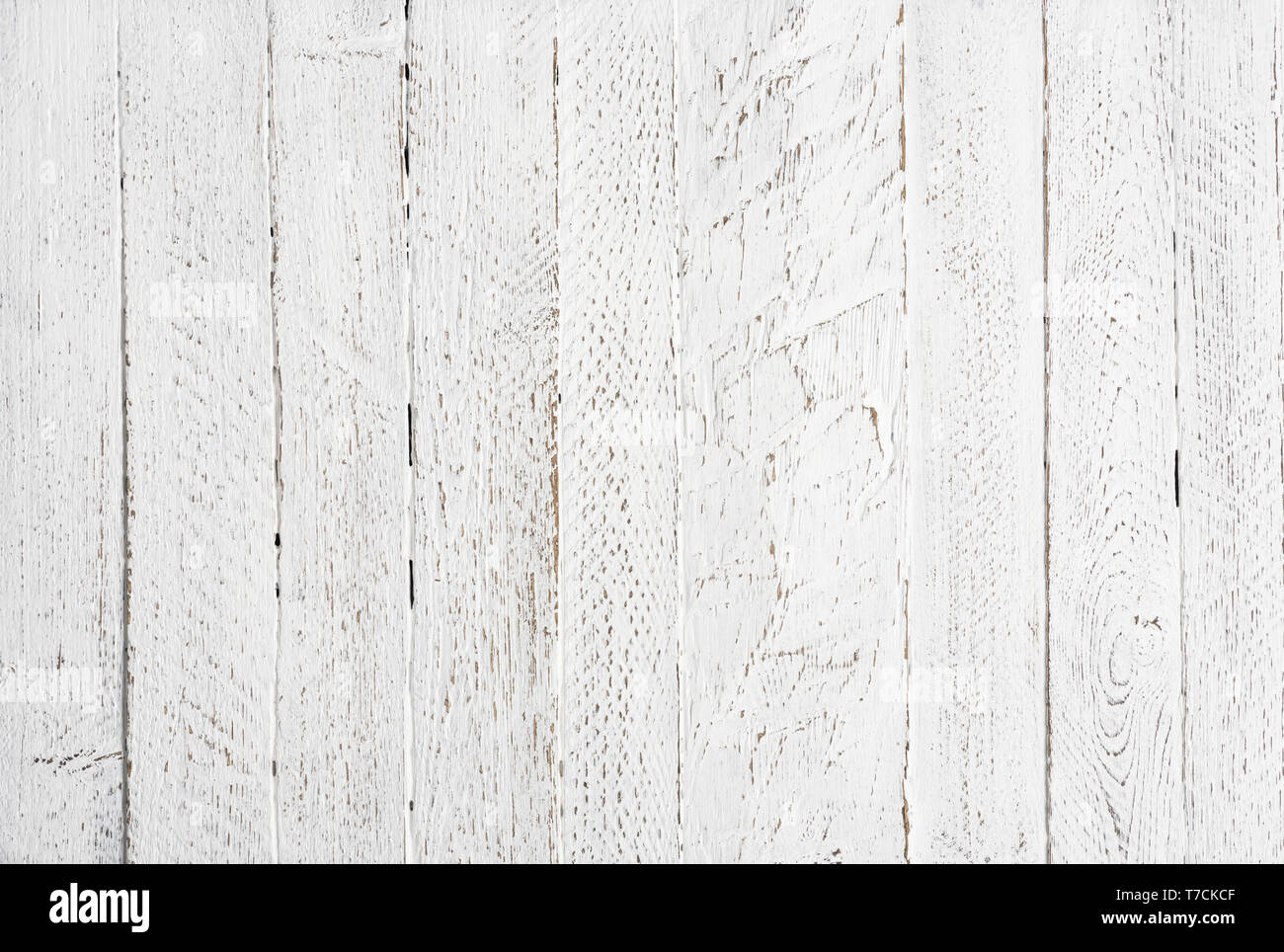 Rough vintage white wood texture background Stock Photo