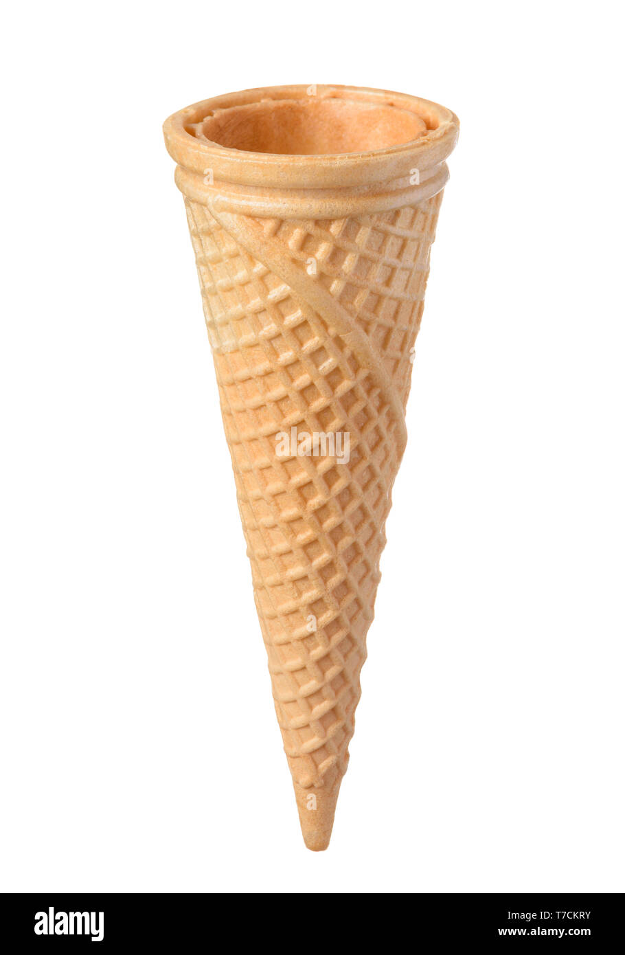 Download Empty Blank Ice Cream Waffle Cone Tilted Isolated On White Background Stock Photo Alamy