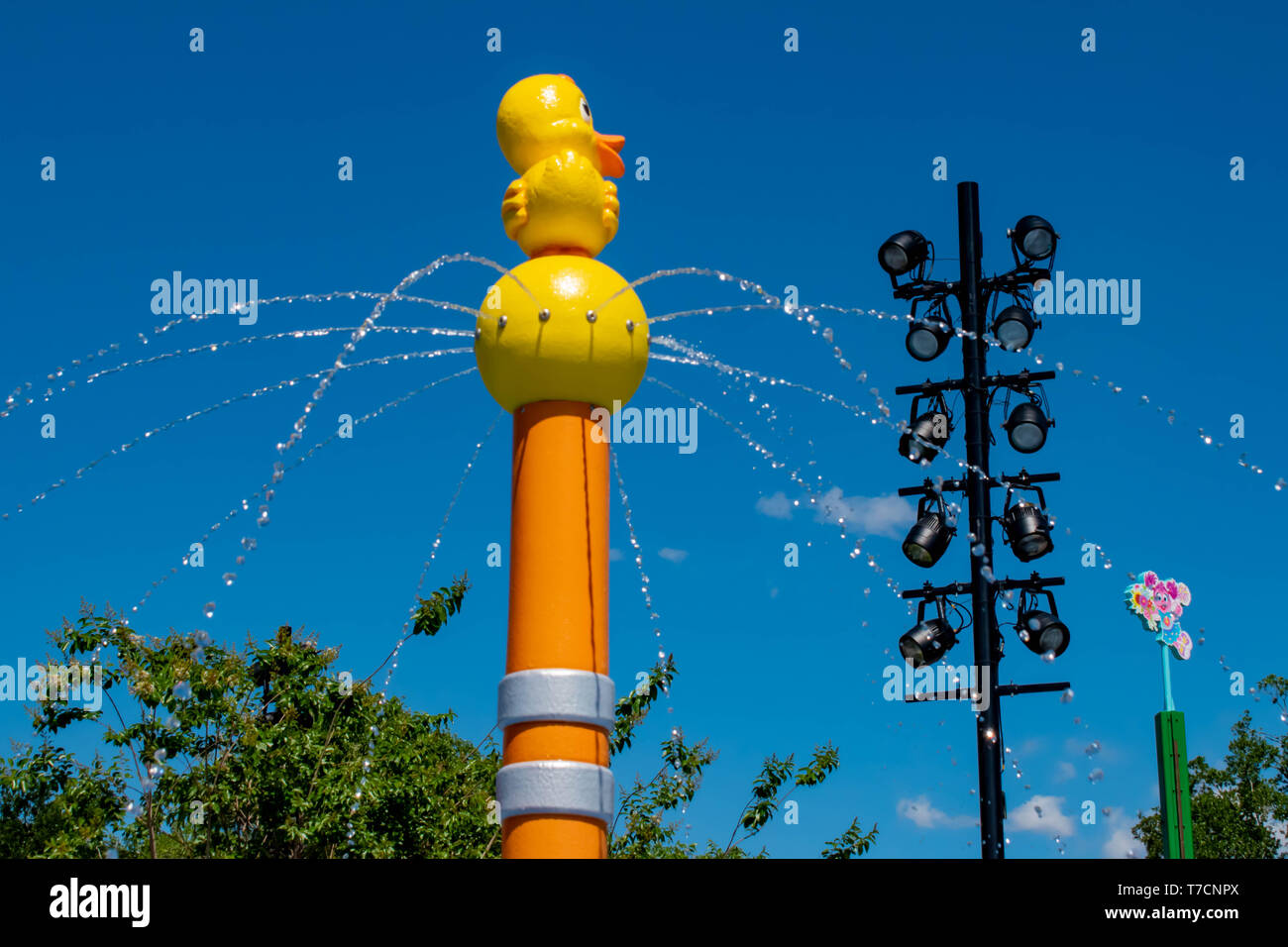 Orlando, Florida. April 20, 2019. Top view of Rubber Duckie Water Works