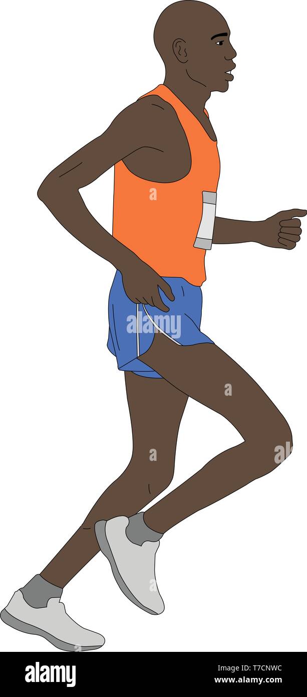 marathon runner illustration - vector Stock Vector