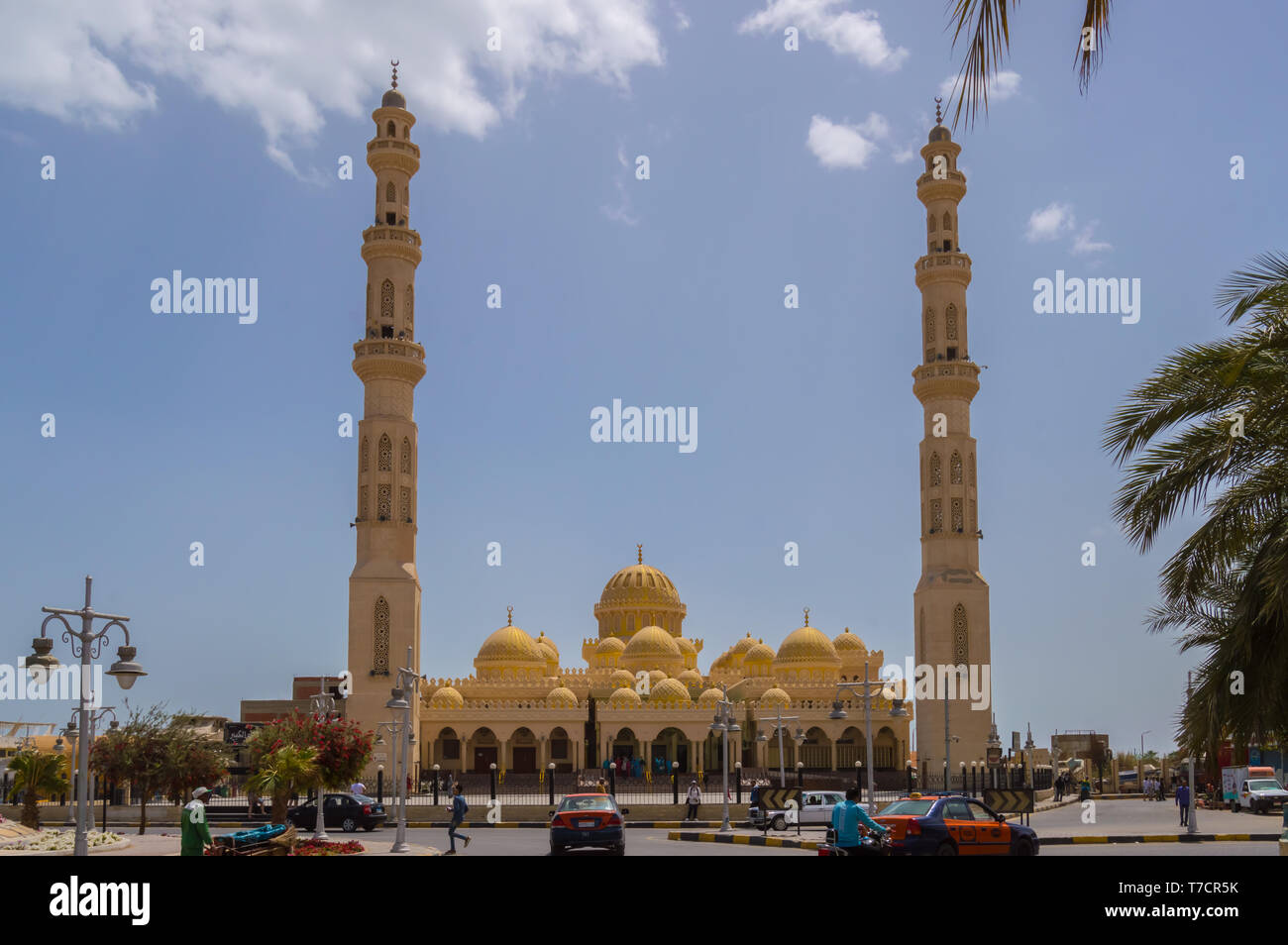 EGYPT, HURGHADA - 01 Avril 2019:View of the Al Mina Masjid Mosque and its minarets Stock Photo