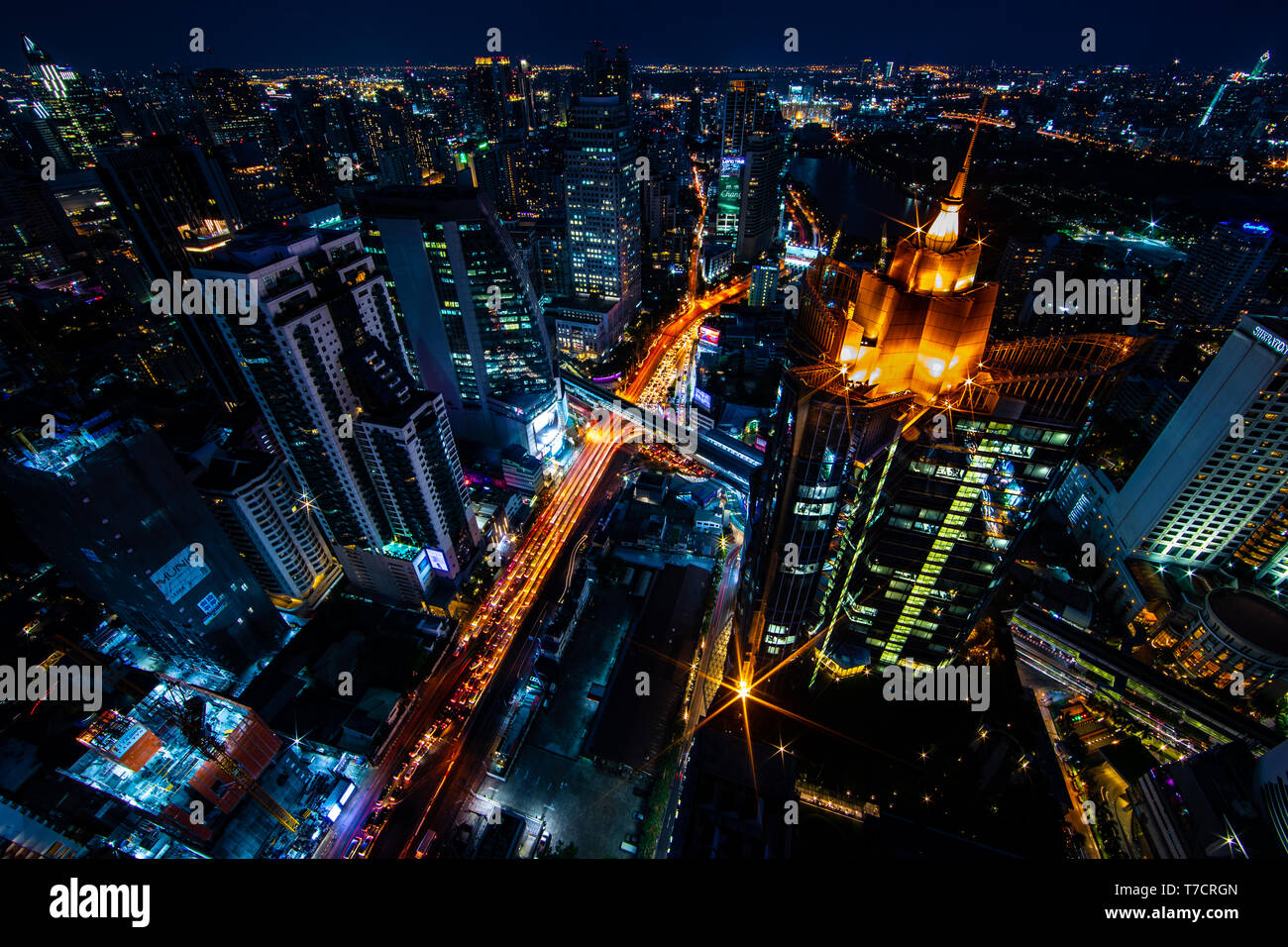Bangkok Thailand City at Night Stock Photo - Alamy