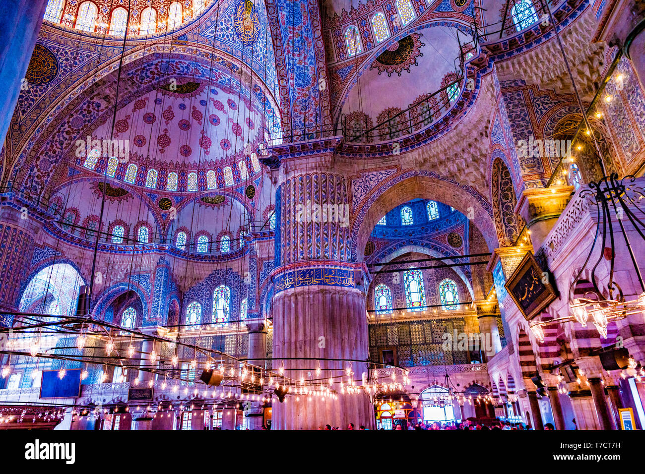 Interior Of The Blue Mosque With Beautiful Architectural