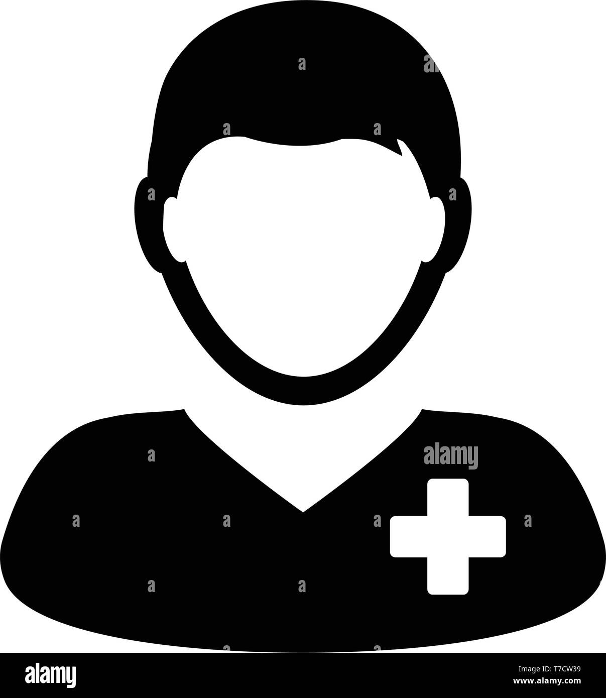 Medical icon vector of male person profile avatar symbol for patient  treatment in flat color glyph pictogram illustration Stock Vector Image &  Art - Alamy