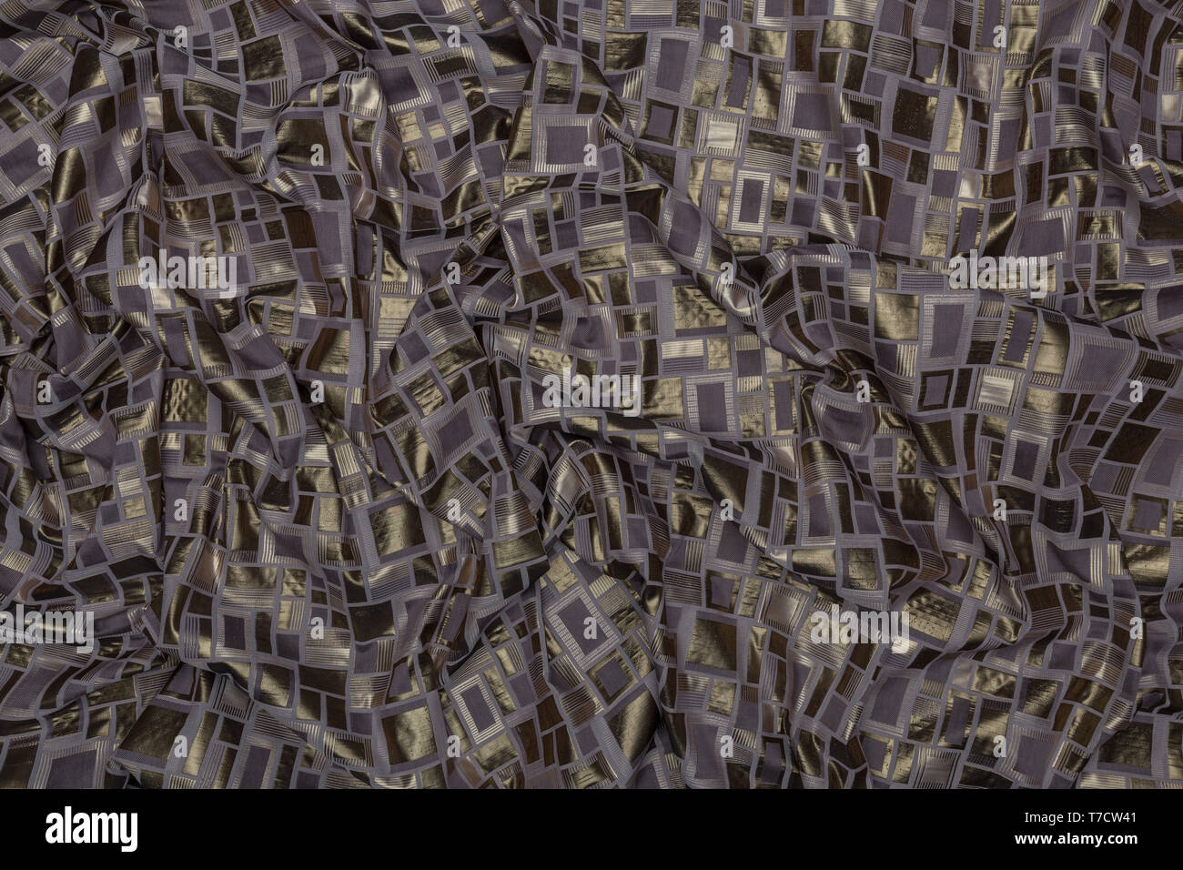 Creative checked gray fabric with shiny textile texture background Stock Photo
