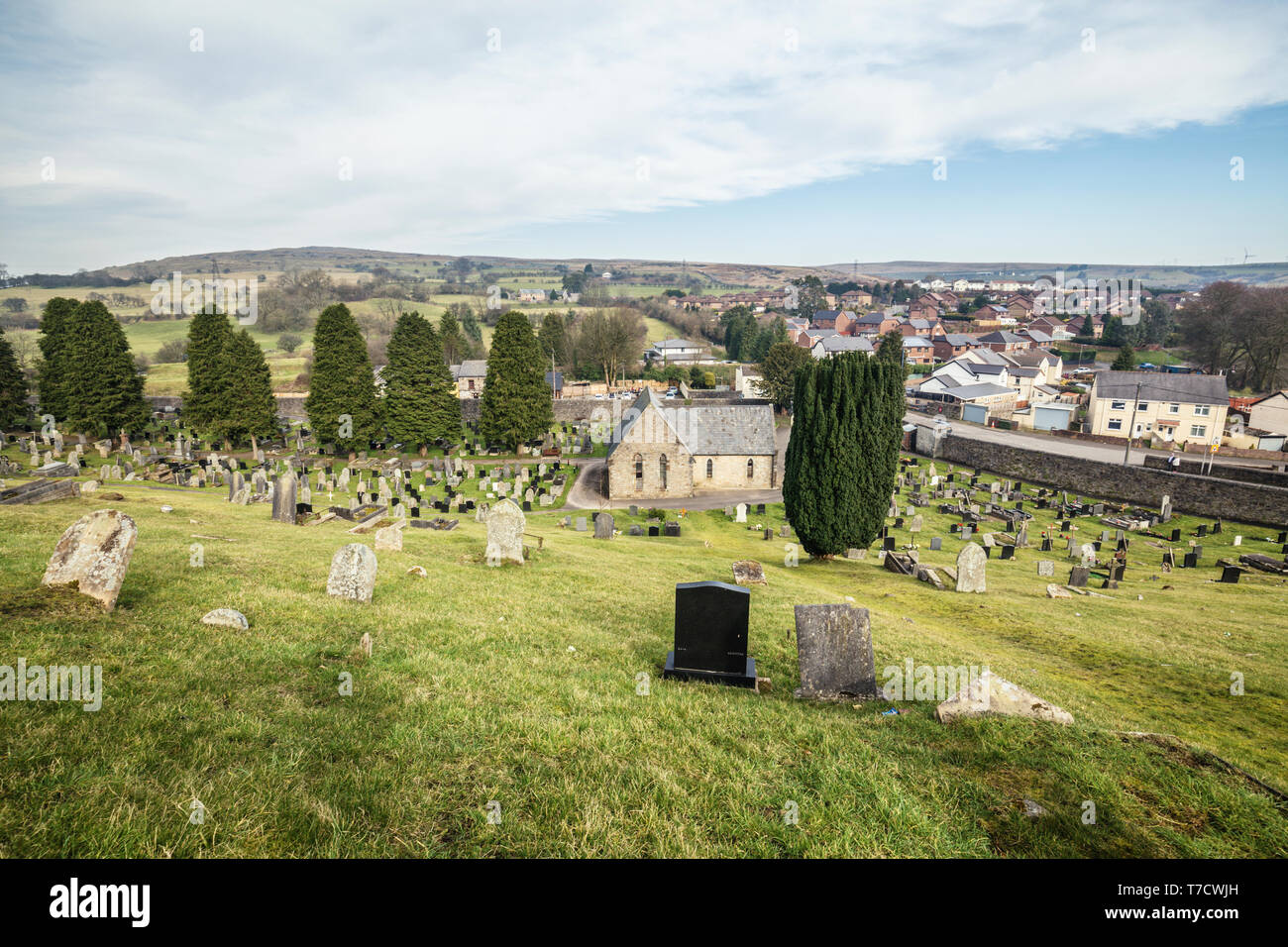 Historic cemetery on the top of the hill in Pant, Wales, United Kingdom Stock Photo