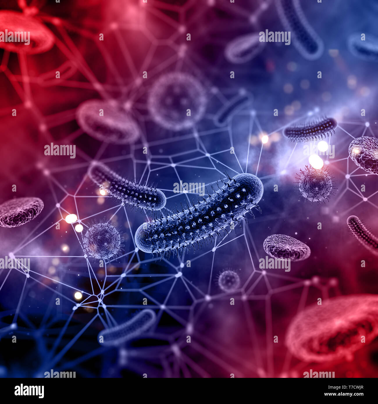 3D render of a medical background with virus cells Stock Photo - Alamy