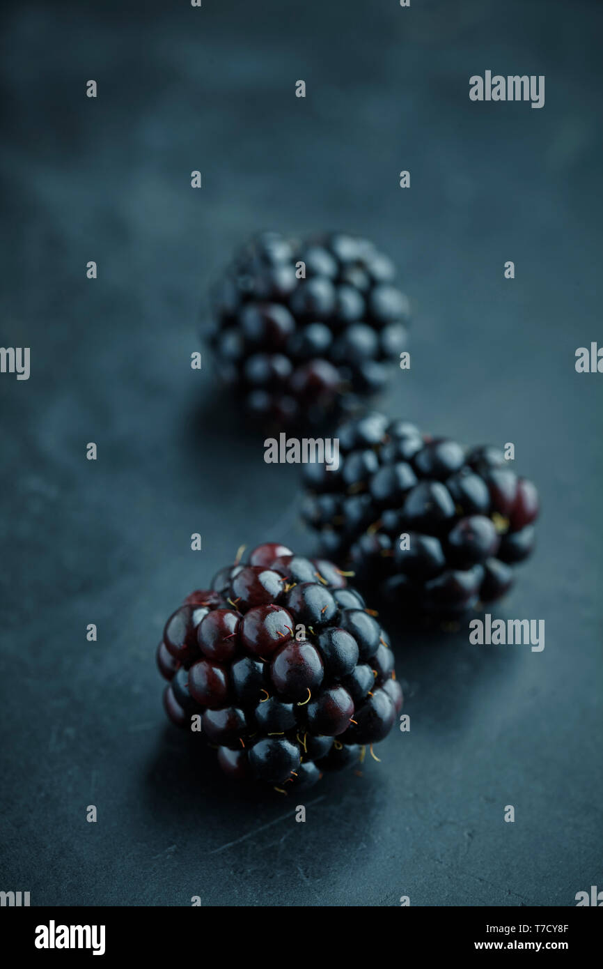 closeup of fresh blackberries Stock Photo