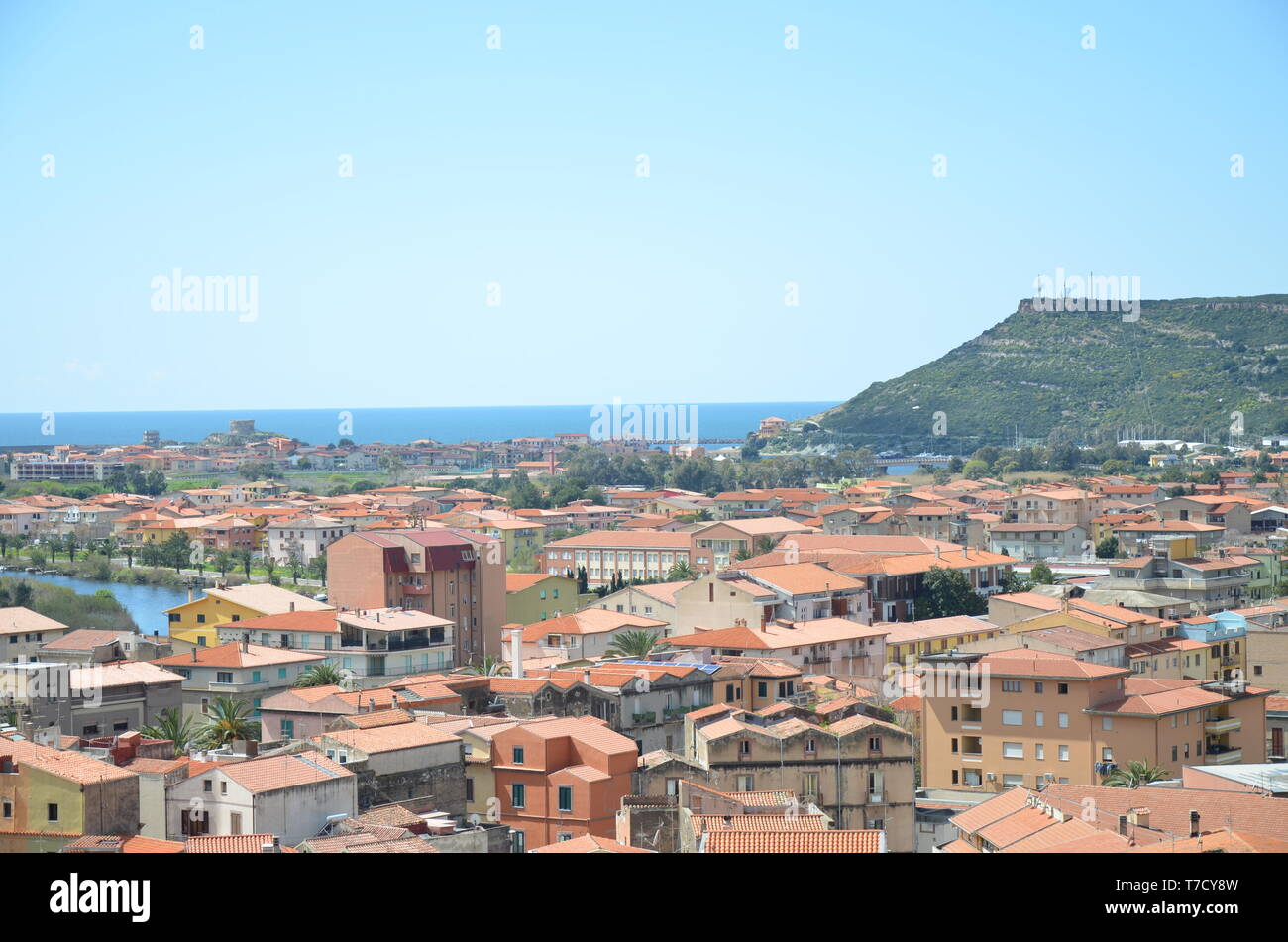 Aerial view of colorful houses in Bosa, Sardinia, Italy Stock Photo Alamy