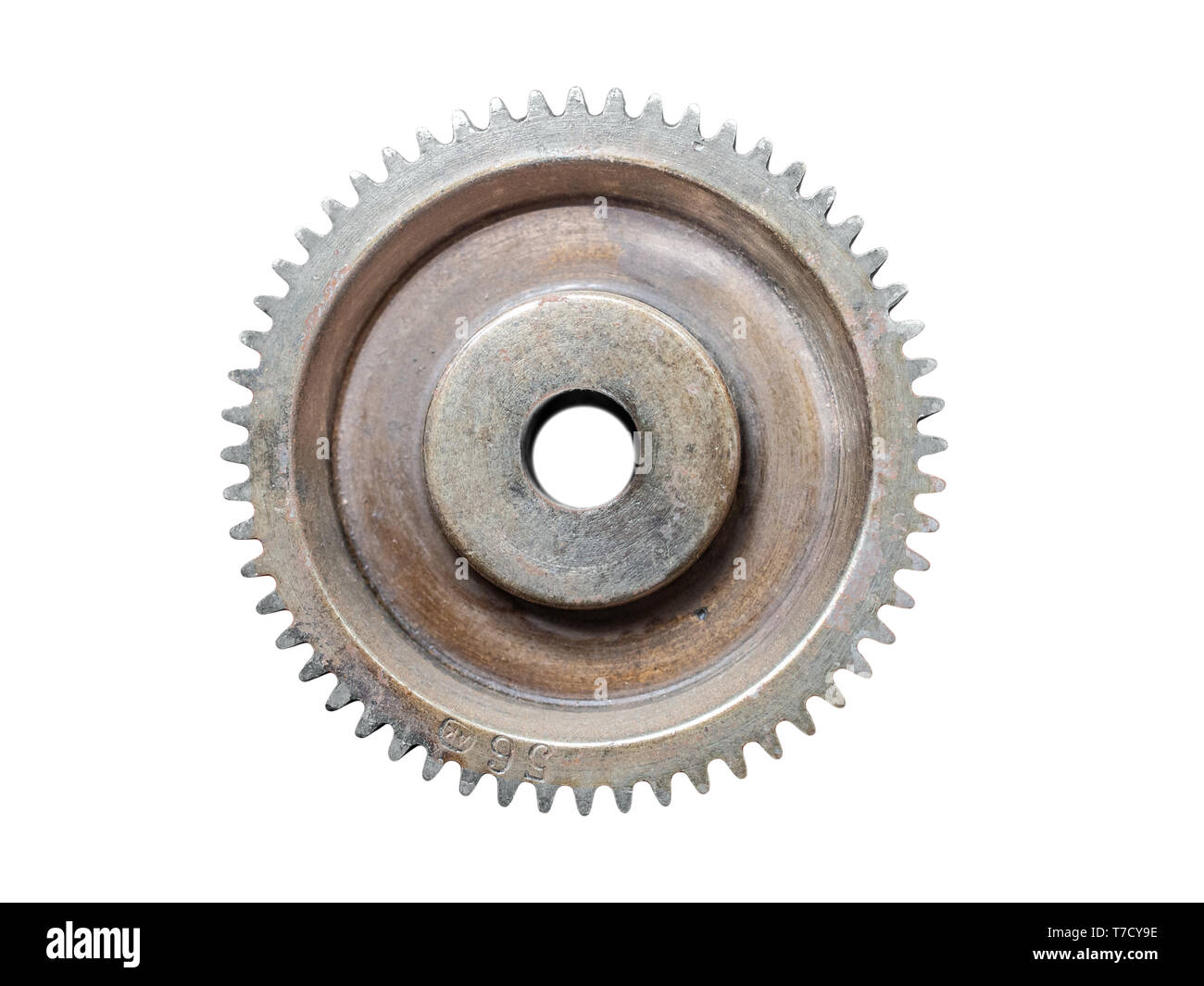 Gear (cogwheel) isolated on white background, front view Stock Photo