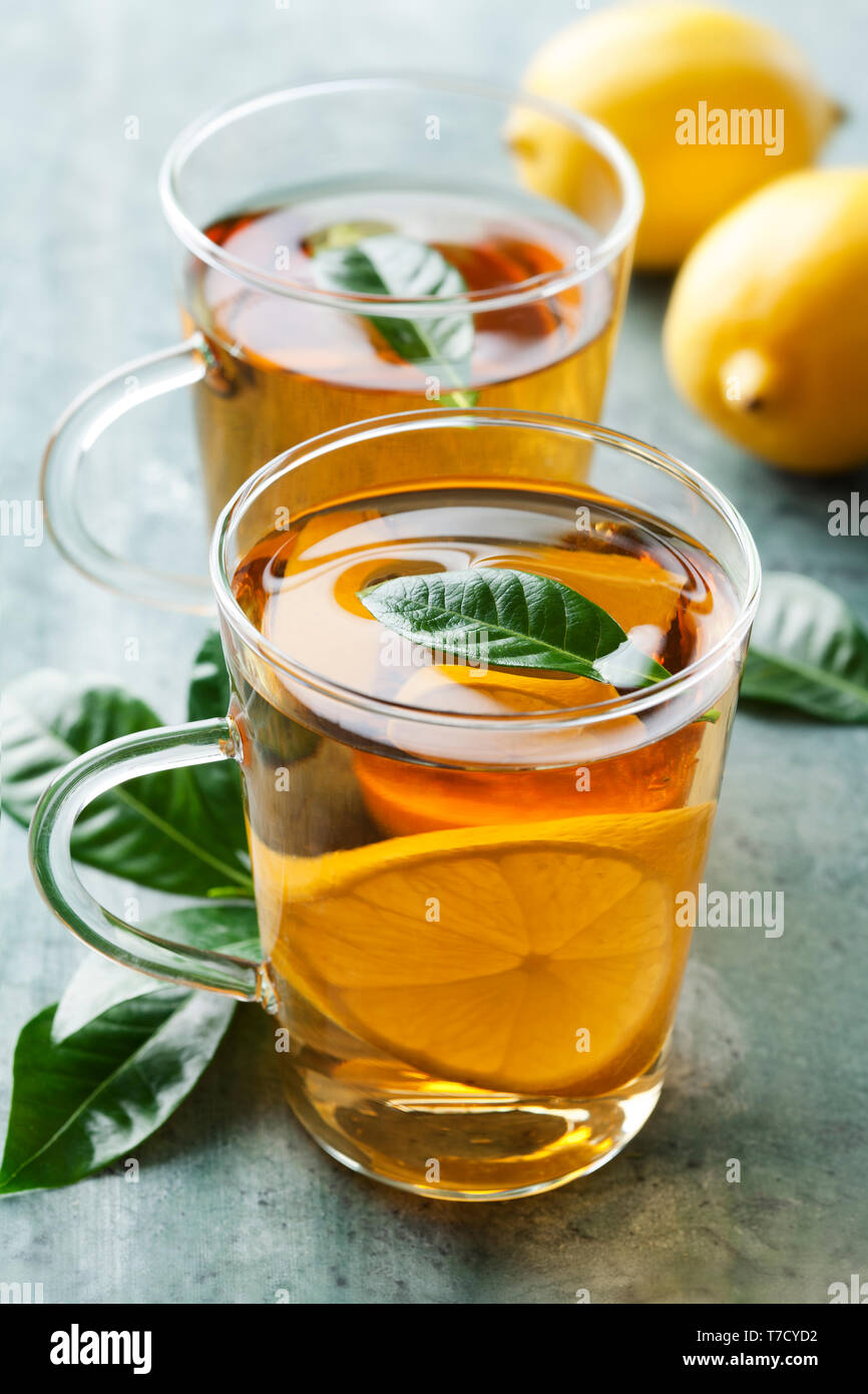 Fresh lemon tea Stock Photo