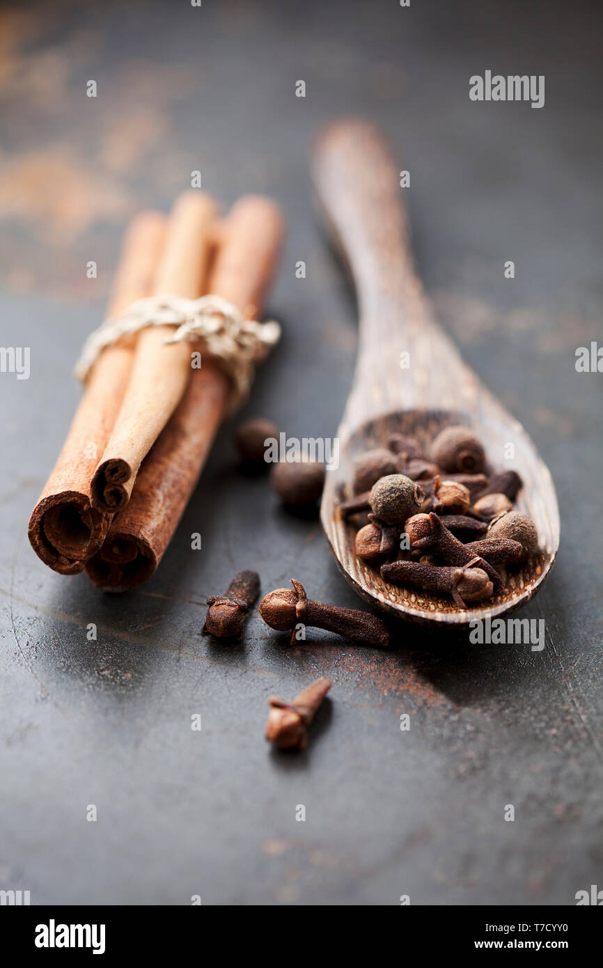 cinnamon and cloves Stock Photo