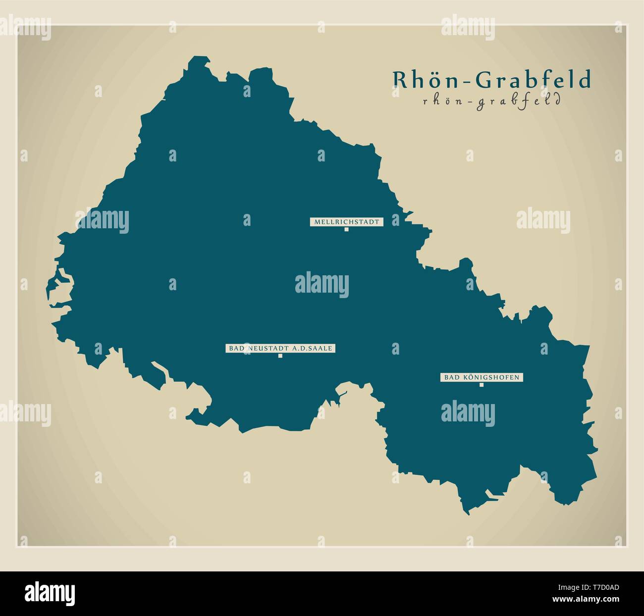 Modern Map Rhoen Grabfeld county - Modern Map Rhoen Grabfeld County Of Bavaria De T7D0AD